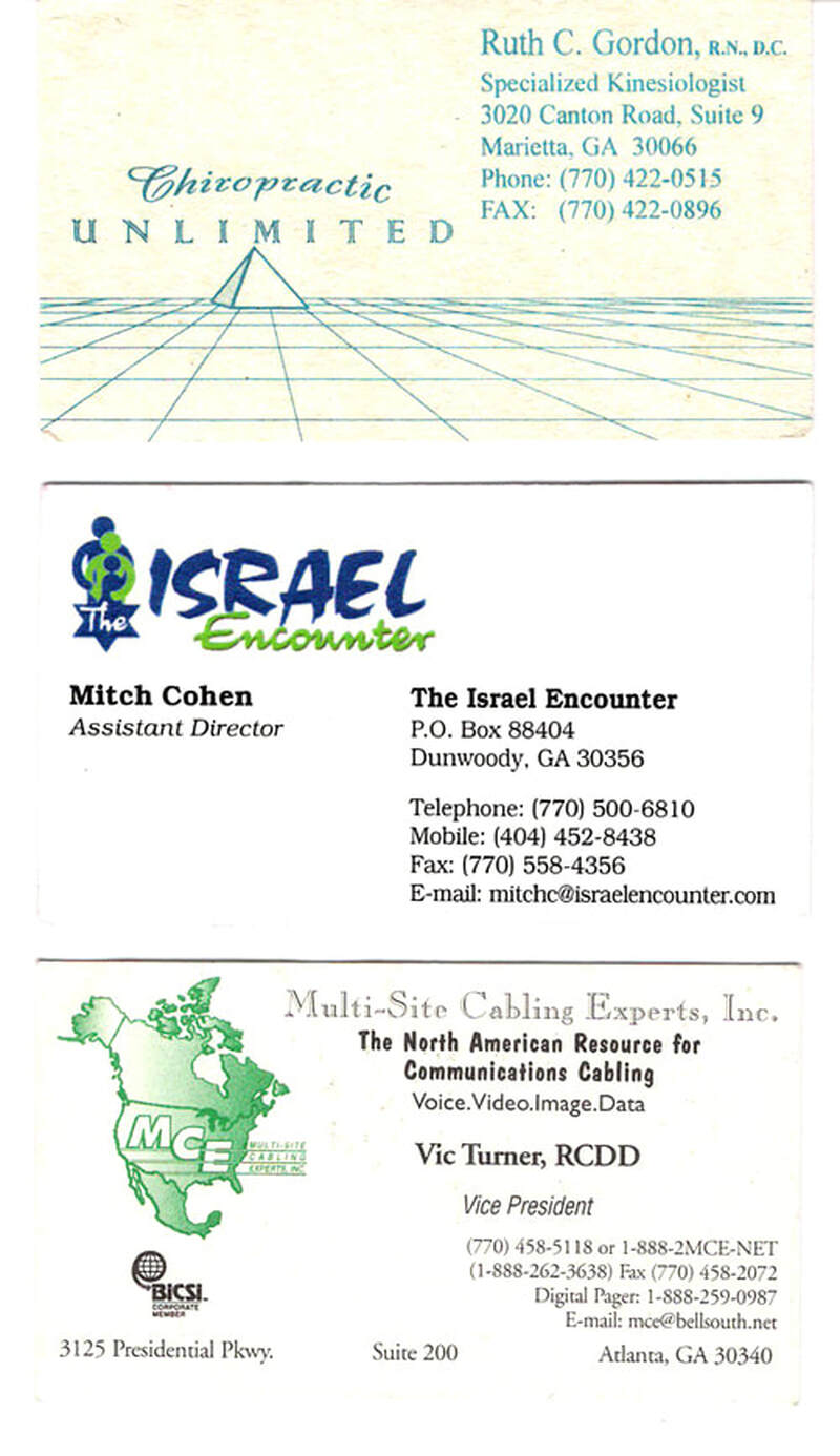 Business cards with designed logos
