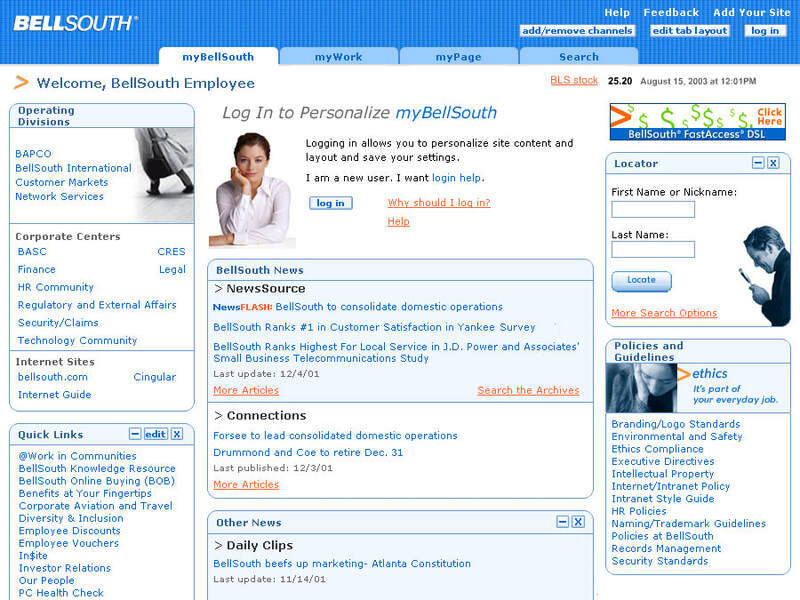 BellSouth Intranet design