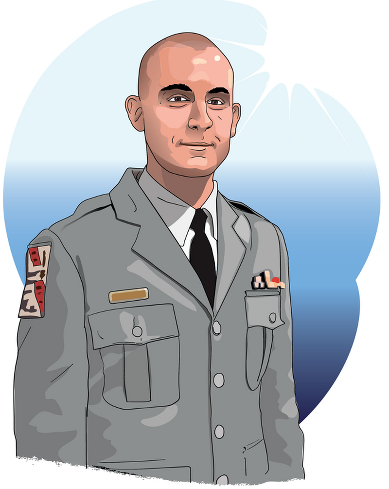 Vector portrait from photo, honoring a Frontline hero