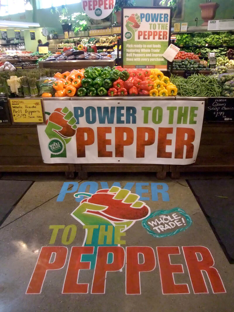 Whole Foods Produce floor chalk