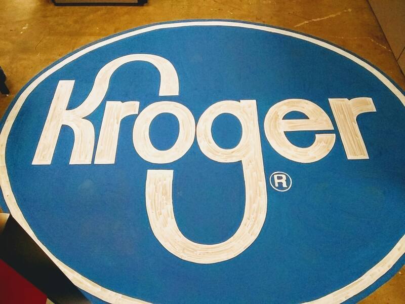 PureRED Kroger team floor art