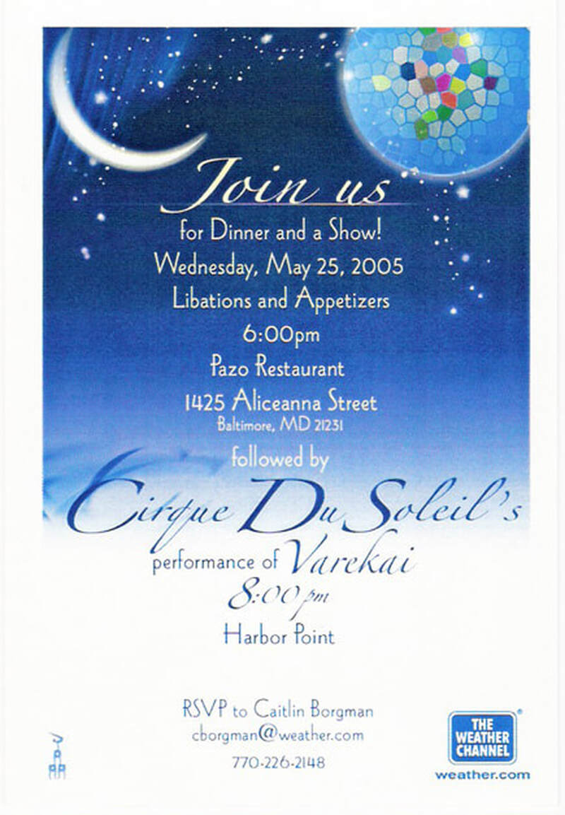 The Weather Channel printed invitation for formal event