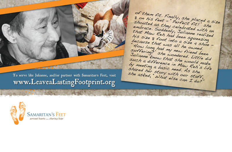 Curtis 1000 - Samaritan's Feet postcard, back