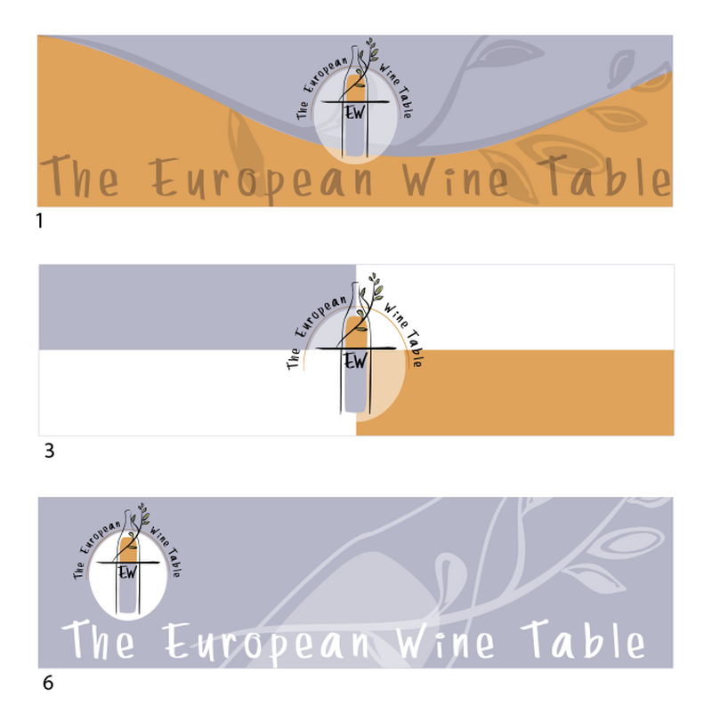 The European Wine table product logo design variations
