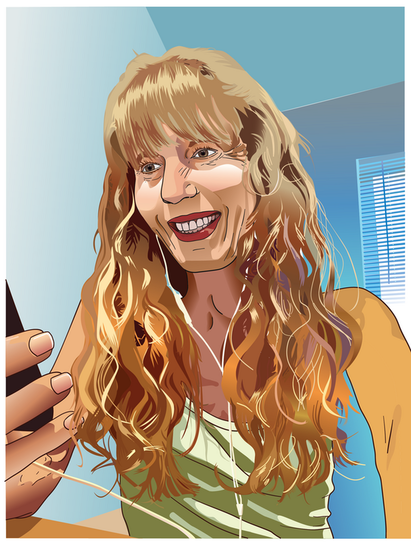Vector portrait from photo, honoring a Frontline hero--Family Counselor
