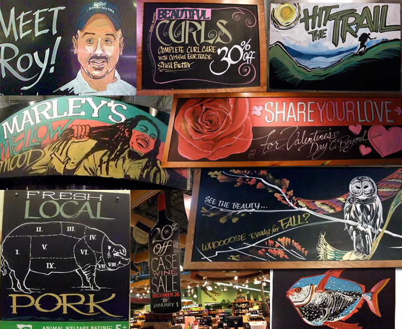 Whole Foods Market  chalk board art montage